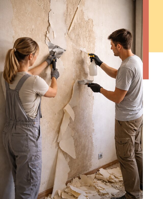 Снятие старых обоев в Энгельс от 5596 руб. под ключ недорого | ОТДЕЛОЧНИК-Энг