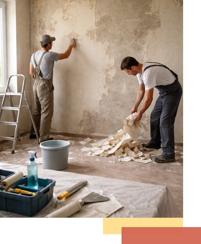 Снятие старых обоев в Энгельс быстро и качественно