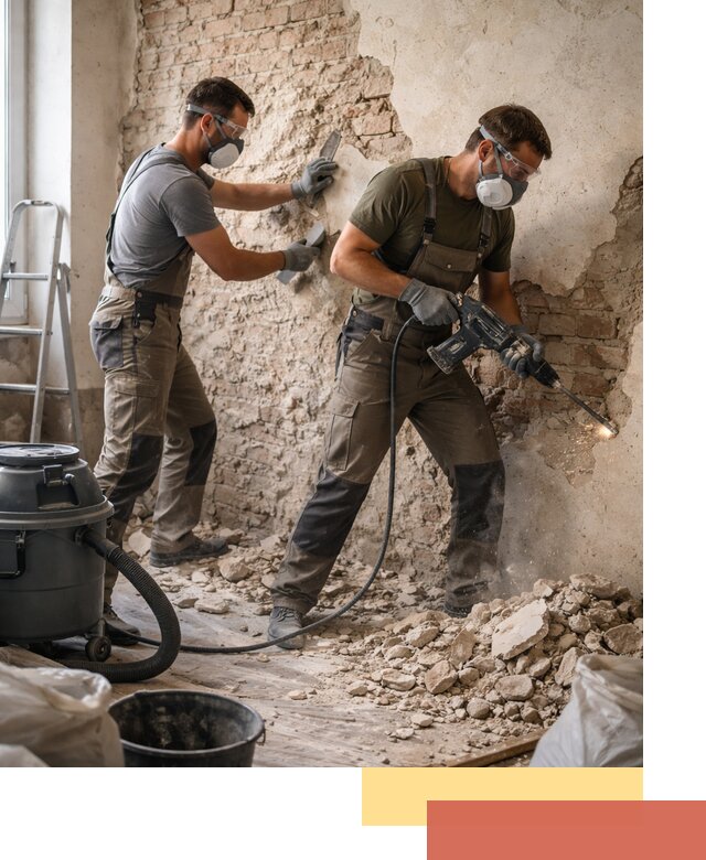 Демонтаж штукатурки со стен в Энгельс быстро и аккуратно