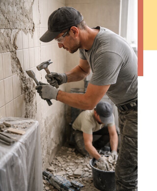 Демонтаж плитки со стен в Энгельс от 906 руб. — быстро и недорого | ОТДЕЛОЧНИК-Энг