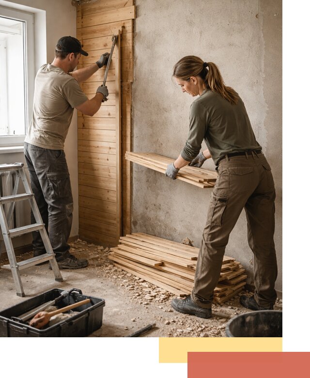 Демонтаж вагонки со стен в Энгельс — профессиональный демонтаж