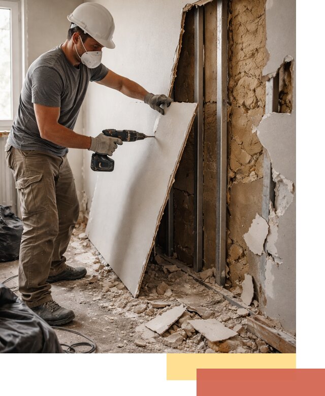 Демонтаж гипсокартона со стен в Энгельс качественно и быстро