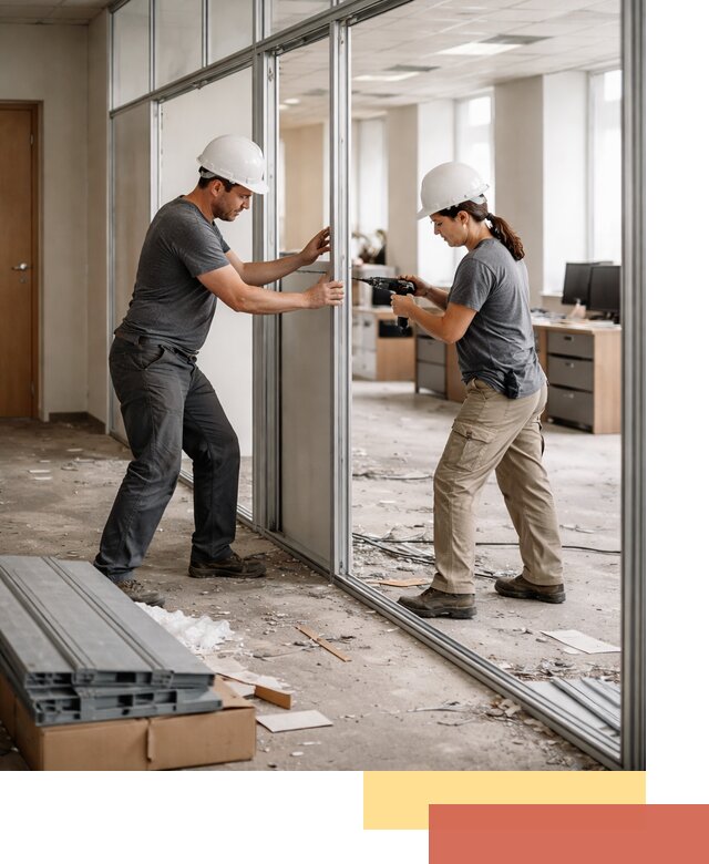 Демонтаж алюминиевых перегородок в Энгельс быстро и аккуратно