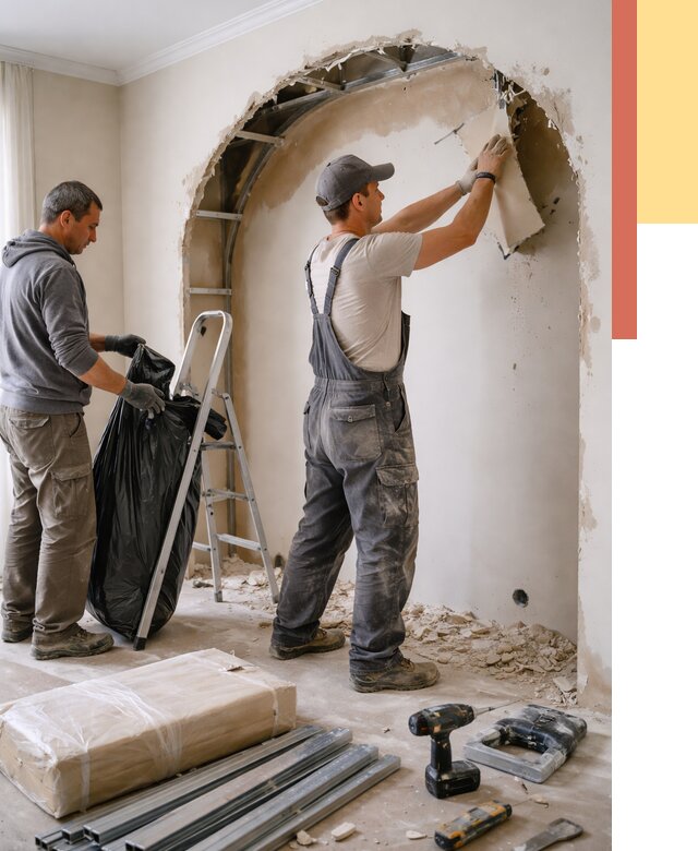 Демонтаж арки из гипсокартона в Энгельс от 3731 руб. — услуги под ключ | ОТДЕЛОЧНИК-Энг