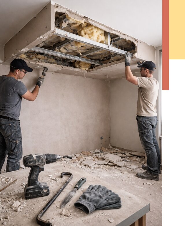 Демонтаж короба из гипсокартона в Энгельс от 1620 руб. — быстро и недорого | ОТДЕЛОЧНИК-Энг