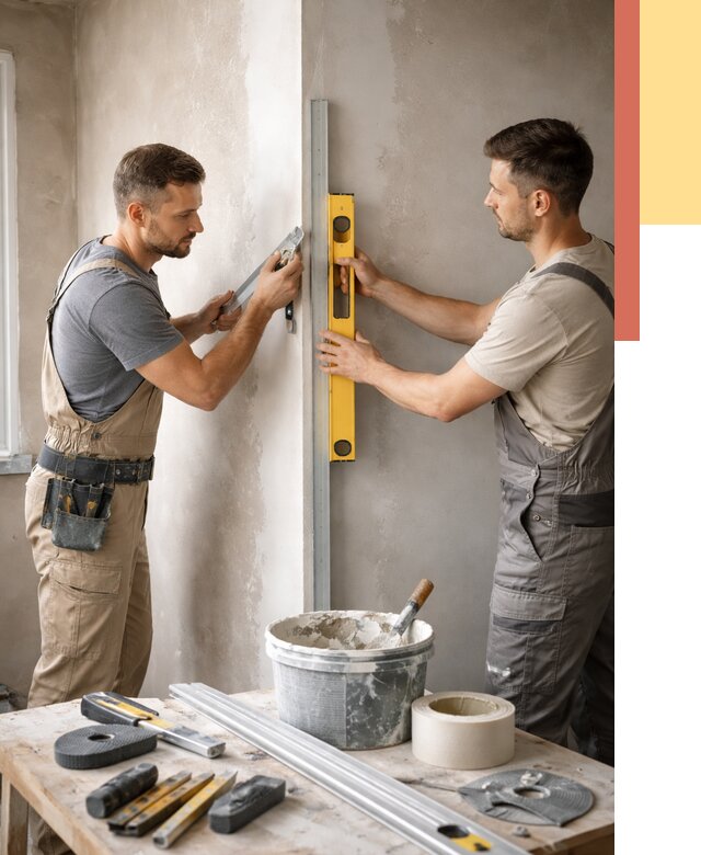 Выведение углов стен в Энгельс от 1972 руб. быстро и недорого | ОТДЕЛОЧНИК-Энг