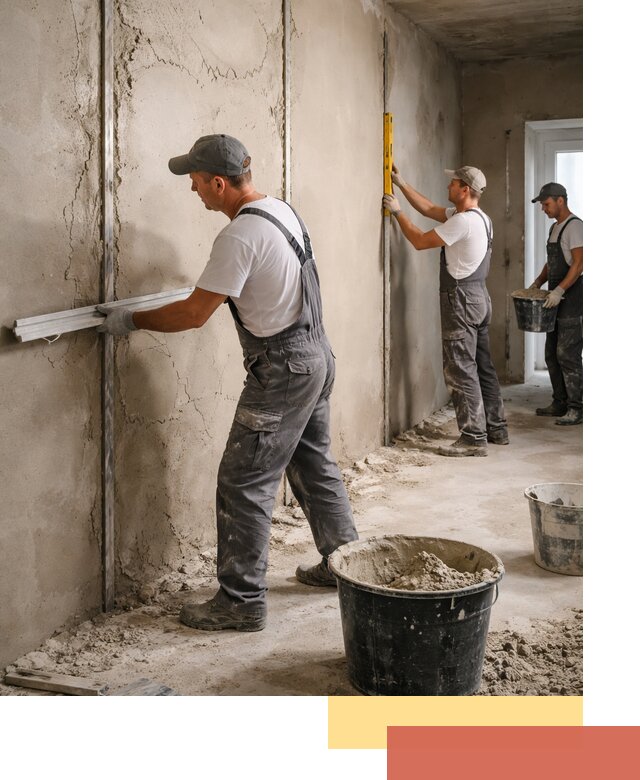 Штукатурка стен по маякам в Энгельс — точная и ровная поверхность