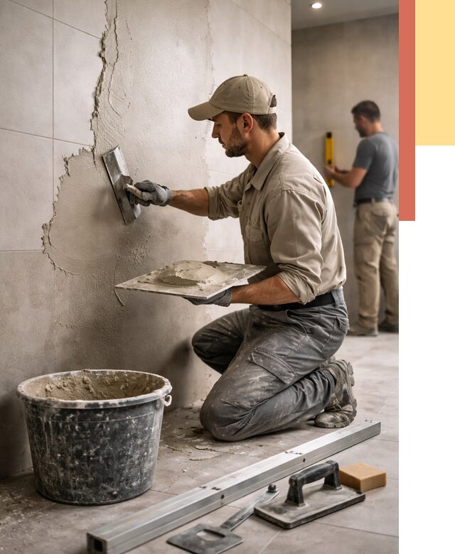 Штукатурка стен в ванной в Энгельс от 4797 руб./м² — выравнивание под ключ | ОТДЕЛОЧНИК-Энг