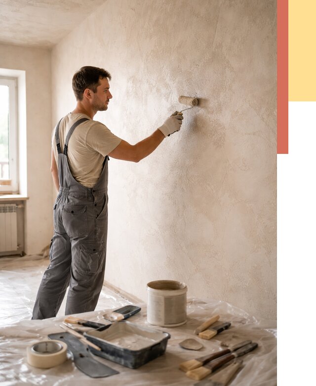 Нанесение лессирующей краски по декоративке в Энгельс от 1865 руб. | ОТДЕЛОЧНИК-Энг