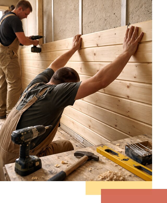 Монтаж деревянной вагонки на стены в Энгельс быстро и качественно