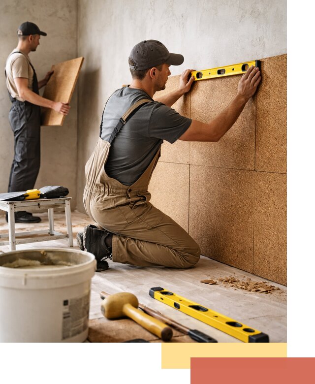 Монтаж пробковых панелей на стены в Энгельс быстро и качественно