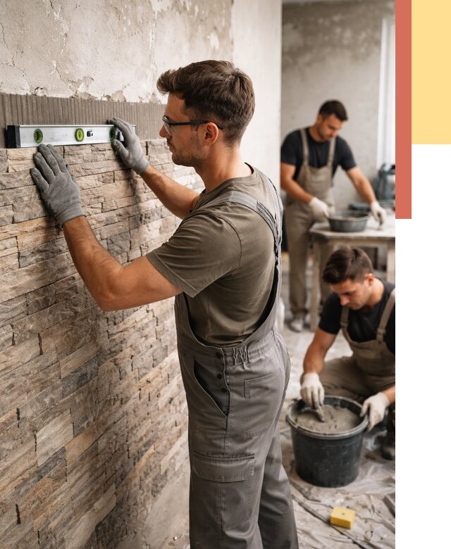 Монтаж искусственного камня в Энгельс от 4797 руб. под ключ | ОТДЕЛОЧНИК-Энг