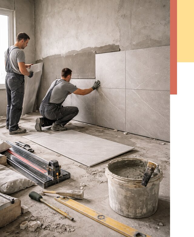 Облицовка стен керамогранитом в Энгельс от 4477 руб./м² — услуги под ключ | ОТДЕЛОЧНИК-Энг