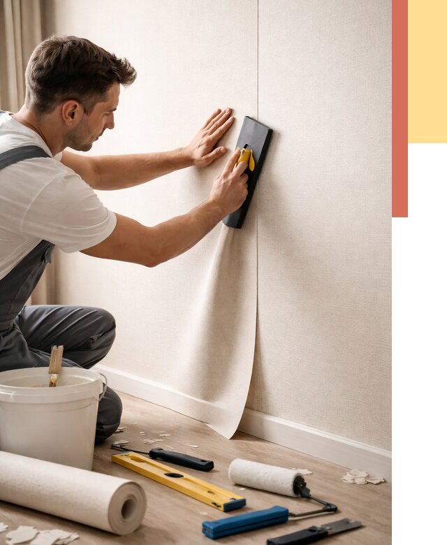 Поклейка виниловых обоев в Энгельс от 4797 руб. | Быстро и недорого — ОТДЕЛОЧНИК-Энг