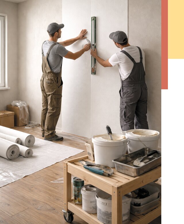 Поклейка стеклообоев в Энгельс от 6928 руб. за м2 — быстро и недорого | ОТДЕЛОЧНИК-Энг