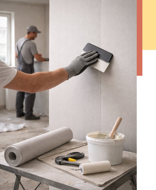 Поклейка обоев под покраску в Энгельс от 3731 руб. за м2 | ОТДЕЛОЧНИК-Энг