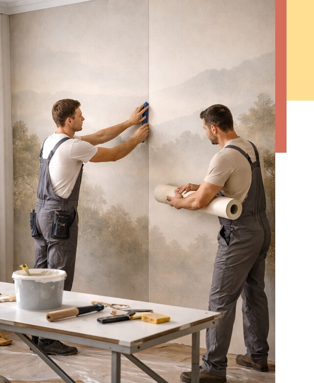 Поклейка фотообоев в Энгельс от 9060 руб/м² — быстро и недорого | ОТДЕЛОЧНИК-Энг