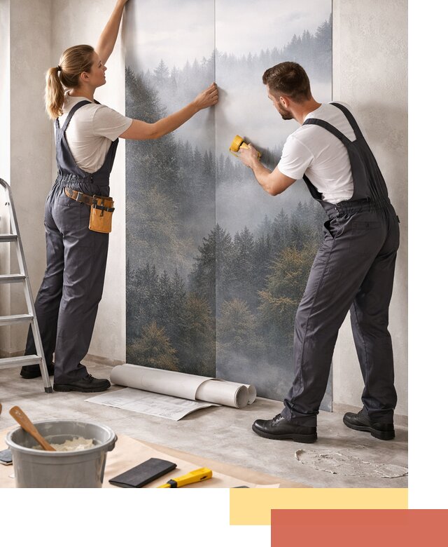 Поклейка фотообоев профессионально в Энгельс под ключ