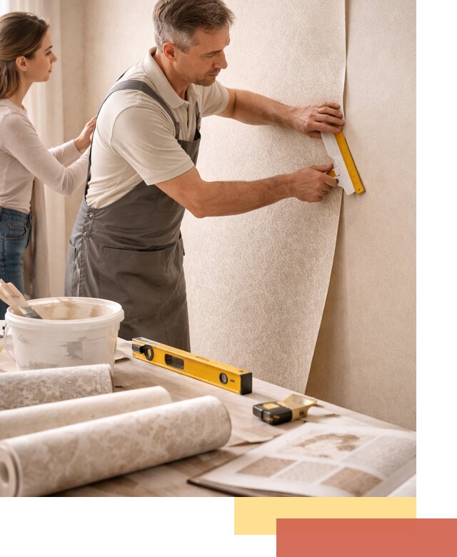 Поклейка обоев с подбором рисунка в Энгельс