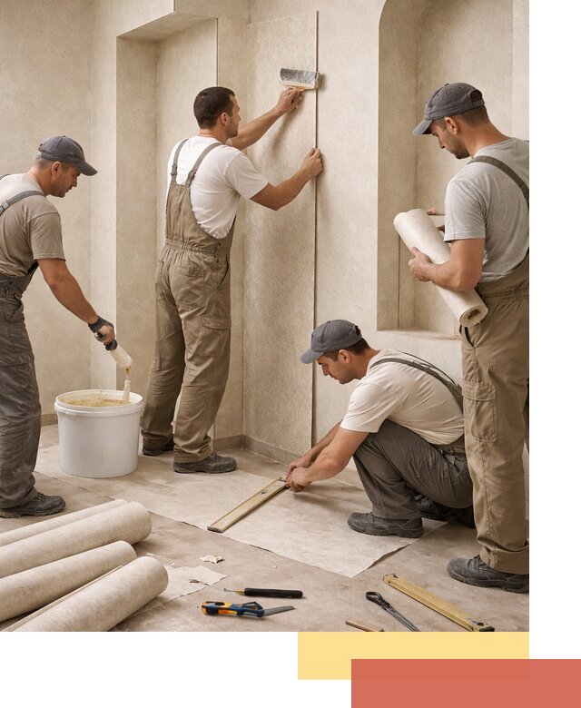 Поклейка обоев на сложные стены и неровные поверхности в Энгельс