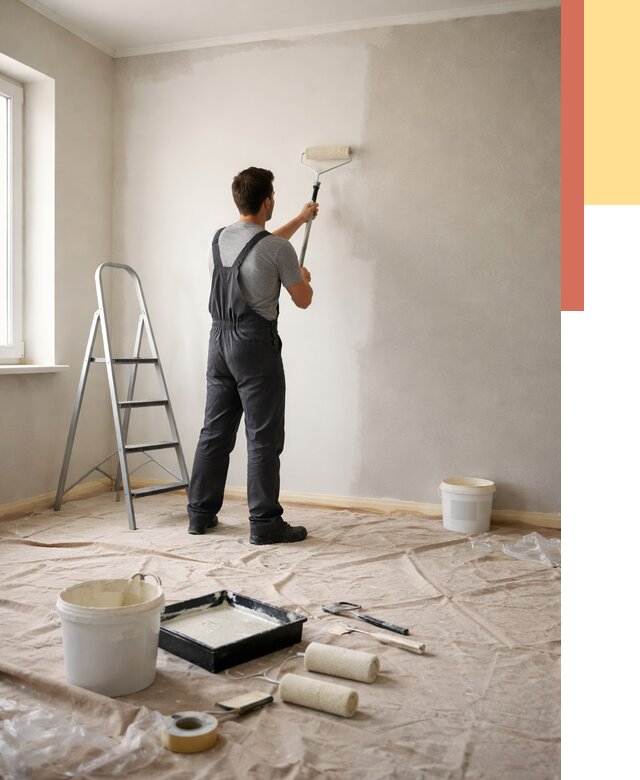 Покраска стен моющейся краской в Энгельс от 373 руб./м² — быстро и недорого | ОТДЕЛОЧНИК-Энг