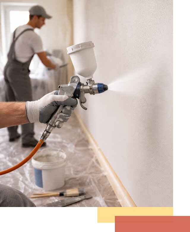 Покраска стен краскопультом в Энгельс быстро и качественно