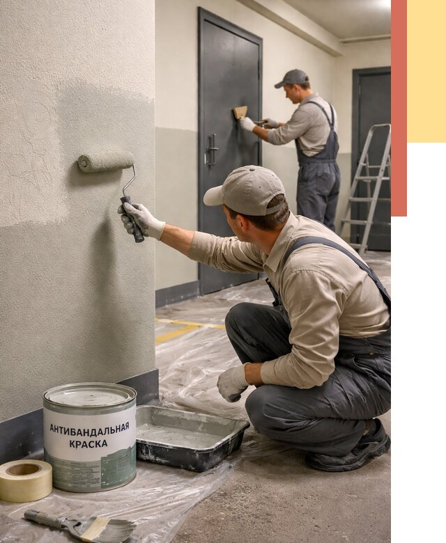 Покраска стен антивандальной краской в Энгельс от 4797 руб./м² под ключ | ОТДЕЛОЧНИК-Энг