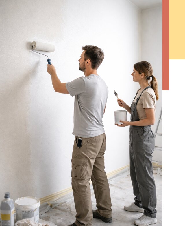 Окраска стен по стеклохолсту в Энгельс от 4797 руб/м² под ключ | ОТДЕЛОЧНИК-Энг