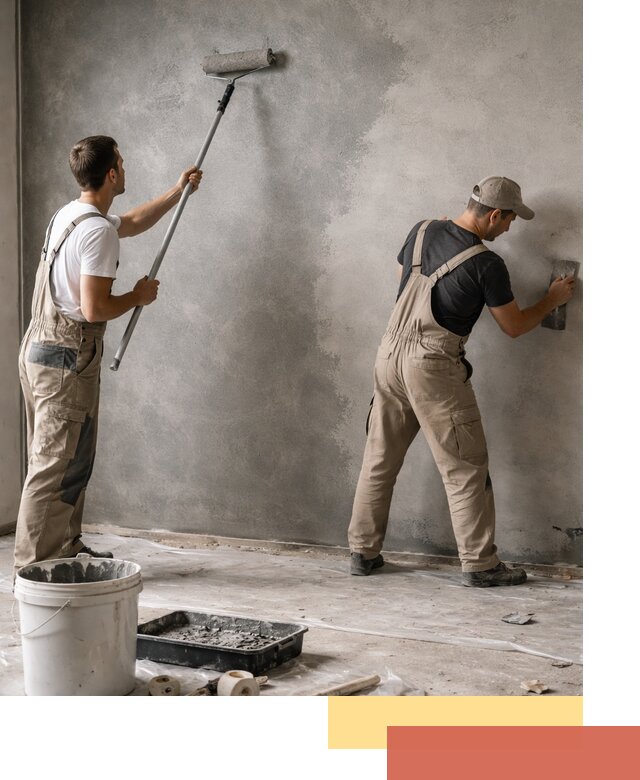 Покраска стен под бетон в Энгельс профессионально и недорого