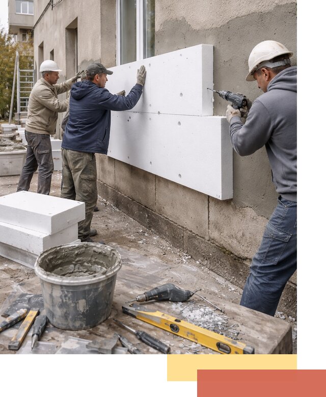 Утепление наружных стен пенопластом в Энгельс