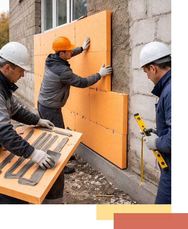 Утепление фасада пеноплексом под ключ в Энгельс