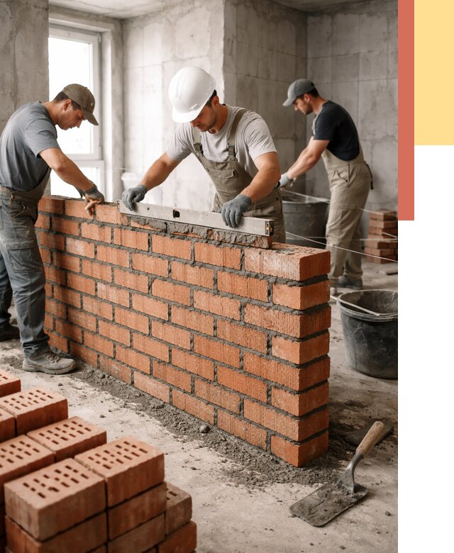 Кладка перегородок из кирпича в Энгельс от 3731 руб. за м² | ОТДЕЛОЧНИК-Энг