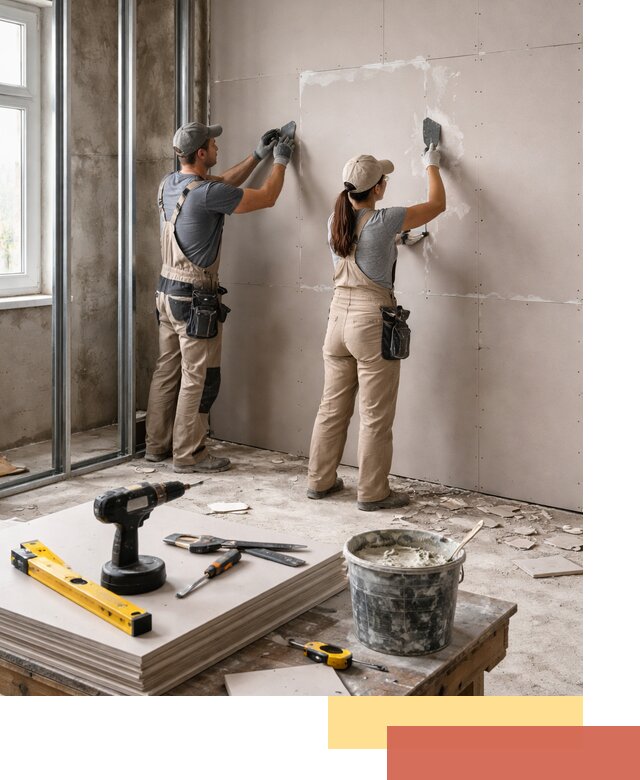 Монтаж двухслойной перегородки из гипсокартона в Энгельс