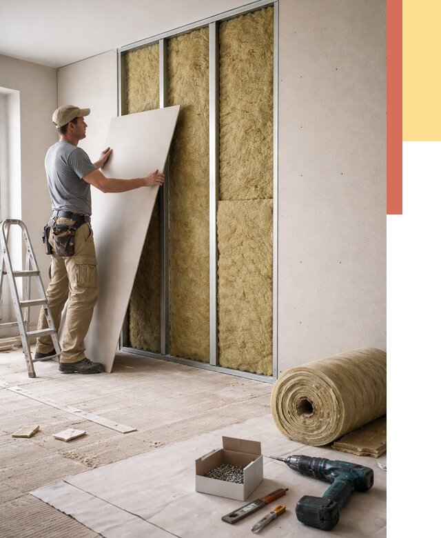 Перегородка из гипсокартона с шумоизоляцией в Энгельс от 3326 руб. | ОТДЕЛОЧНИК-Энг