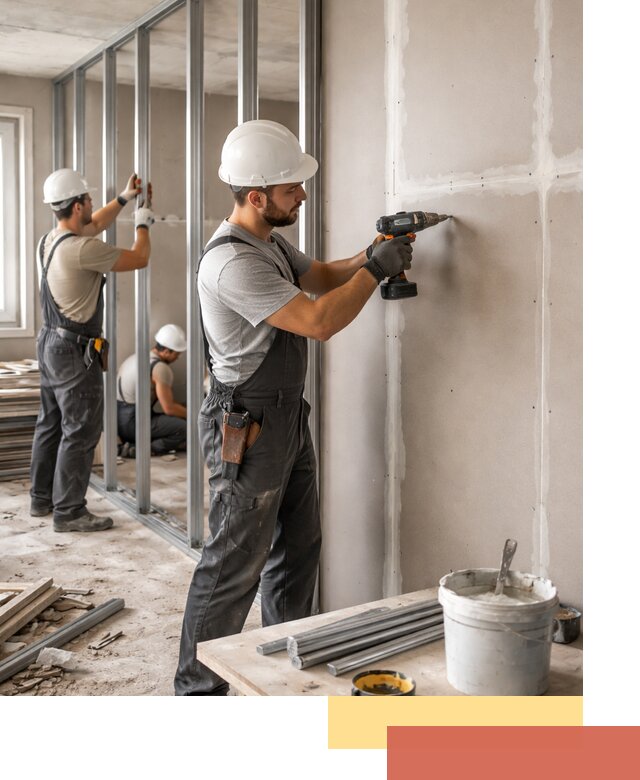 Перегородки из огнестойкого гипсокартона в Энгельс под ключ