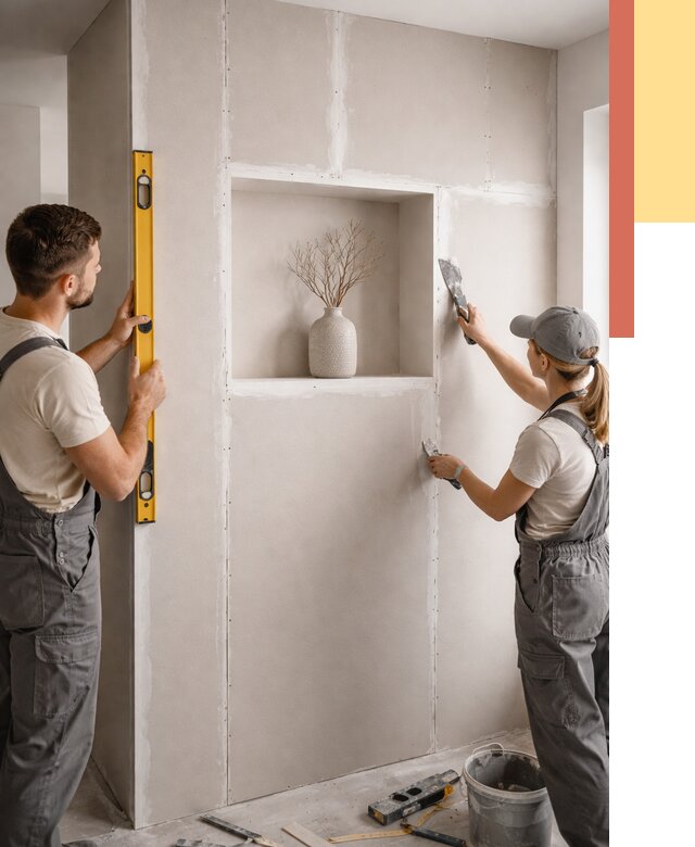 Перегородка из гипсокартона с нишей в Энгельс от 3464 руб. под ключ | ОТДЕЛОЧНИК-Энг