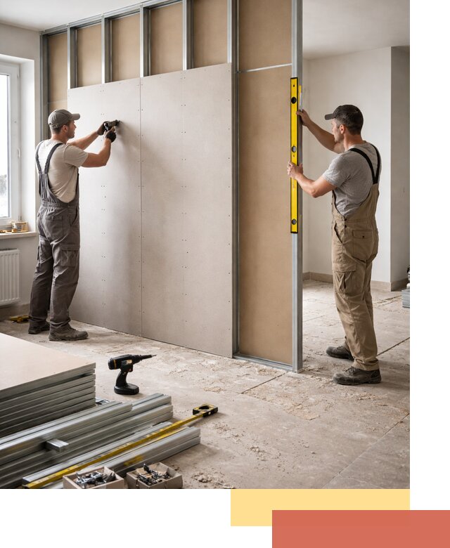 Зонирующая перегородка из гипсокартона под ключ в Энгельс