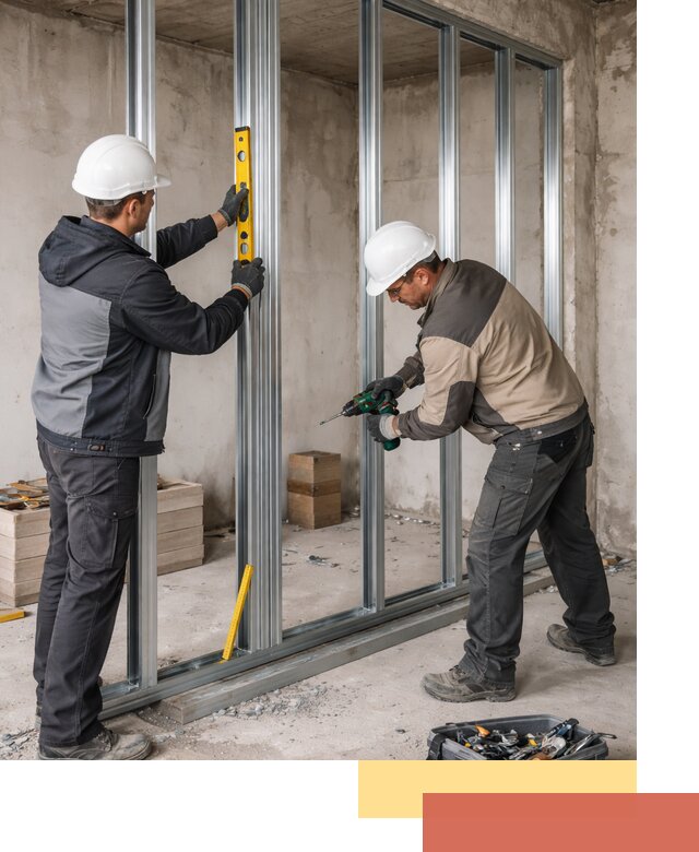 Монтаж каркаса перегородки из профиля в Энгельс