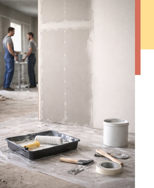 Покраска перегородок из гипсокартона в Энгельс от 4797 руб. под ключ | ОТДЕЛОЧНИК-Энг