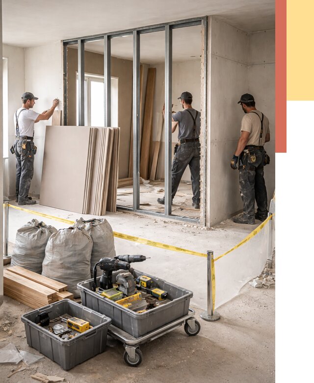 Перенос гипсокартонной перегородки в Энгельс под ключ от 4797 руб. | Демонтаж и монтаж – ОТДЕЛОЧНИК-Энг