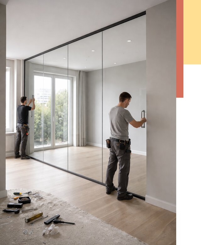 Изготовление стеклянных перегородок в Энгельс от 13164 руб. под ключ | ОТДЕЛОЧНИК-Энг