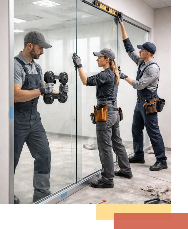 Профессиональный монтаж стеклянных перегородок в Энгельс