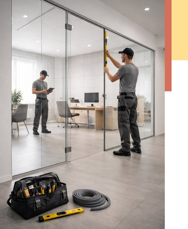 Цельностеклянные перегородки под ключ в Энгельс от 10126 руб. — монтаж и цены | ОТДЕЛОЧНИК-Энг