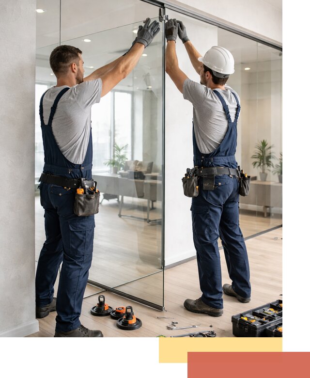 Безрамные стеклянные перегородки под ключ в Энгельс