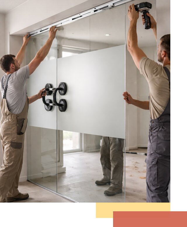 Матовые стеклянные перегородки под ключ в Энгельс