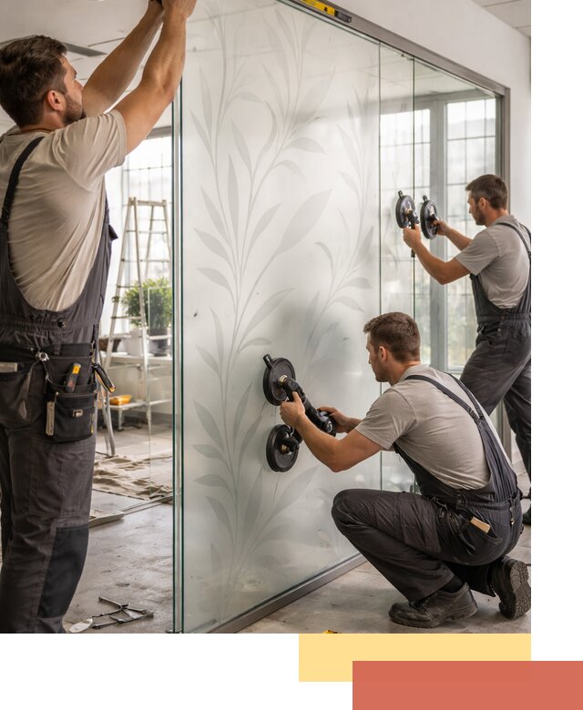 Стеклянные перегородки с рисунком на заказ в Энгельс