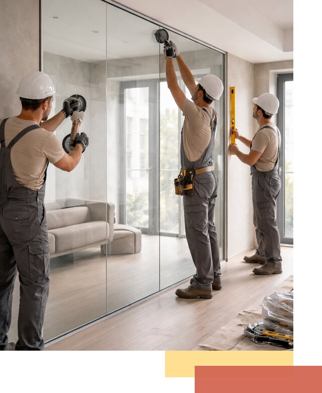 Перегородки из закаленного стекла в Энгельс для офисов и квартир