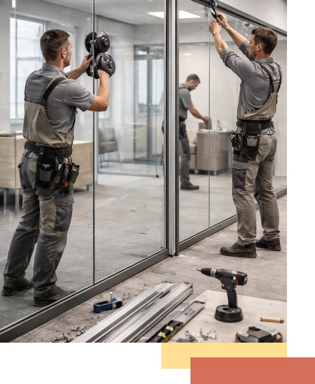 Стеклянные офисные перегородки под ключ в Энгельс