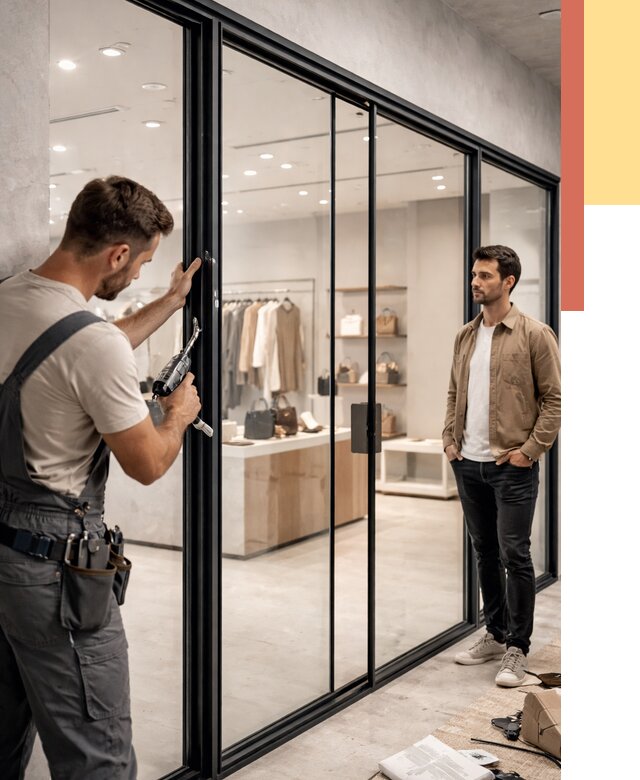 Стеклянные перегородки для магазинов в Энгельс от 8740 руб. под ключ | ОТДЕЛОЧНИК-Энг