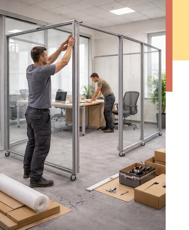 Мобильные офисные перегородки в Энгельс от 13324 руб. — установка под ключ | ОТДЕЛОЧНИК-Энг